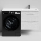 Тумба Смайл 120 подвесной, под стиральную машину, правая, Белый камень ПВХ 57805 Vodok с раковиной в комплекте Тумба Смайл 120 подвесной, под стиральную машину, правая, Белый камень ПВХ 57805 Vodok с раковиной в комплекте