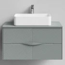 Тумба Липс 90, пример RAL 7005 Мышино-серый, матовая, 2 ящика, подвесной Vodok с раковиной в комплекте Тумба Липс 90, пример RAL 7005 Мышино-серый, матовая, 2 ящика, подвесной Vodok с раковиной в комплекте