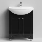 Тумба Адам 65 напольный, черный глянец Vodok с раковиной в комплекте Тумба Адам 65 напольный, черный глянец Vodok с раковиной в комплекте
