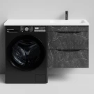 Тумба Смайл 120 подвесной, под стиральную машину, правая, Мрамор Графит софт тач ПВХ 4044-3 Vodok с раковиной в комплекте Тумба Смайл 120 подвесной, под стиральную машину, правая, Мрамор Графит софт тач ПВХ 4044-3 Vodok с раковиной в комплекте