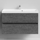 Тумба Бест 100 подвесной, Серый камень ПВХ 57806 Vodok с раковиной в комплекте Тумба Бест 100 подвесной, Серый камень ПВХ 57806 Vodok с раковиной в комплекте