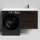 Тумба Смайл 120 подвесной, под стиральную машину, правая, Палисандр ПВХ 43101 Vodok с раковиной в комплекте Тумба Смайл 120 подвесной, под стиральную машину, правая, Палисандр ПВХ 43101 Vodok с раковиной в комплекте