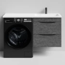 Тумба Смайл 120 подвесной, под стиральную машину, правая, Серый камень ПВХ 57806 Vodok с раковиной в комплекте Тумба Смайл 120 подвесной, под стиральную машину, правая, Серый камень ПВХ 57806 Vodok с раковиной в комплекте