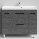 Тумба Лайт 100 напольный, Серый камень ПВХ 57806 Vodok с раковиной в комплекте Тумба Лайт 100 напольный, Серый камень ПВХ 57806 Vodok с раковиной в комплекте