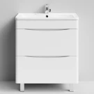 Тумба Адель 70 напольный, белый глянец Vodok с раковиной в комплекте Тумба Адель 70 напольный, белый глянец Vodok с раковиной в комплекте